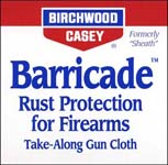 Barricade Rust Protection for Firearms,
Take-Along Gun Cloth,
pack of 25 anti-rust wipes,
by Birchwood Casey Barricade Rust Protection for Firearms,
Take-Along Gun Cloth,
pack of 25 anti-rust wipes,
by Birchwood Casey